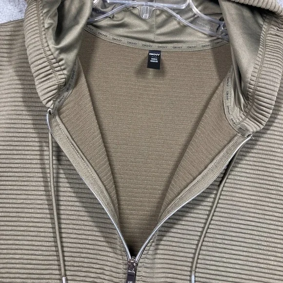 DKNY Hoodie Women's XXL Olive Green Full Zip Athleisure Relaxed Comfort - Picture 6 of 11